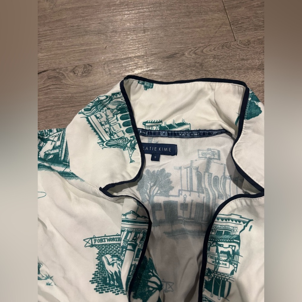 Katie Kime Pajama Short Set Toile Fort Worth Stockyards Rodeo Western - Picture 4 of 4